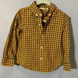 Janie and Jack Yellow Plaid Kids Shirt